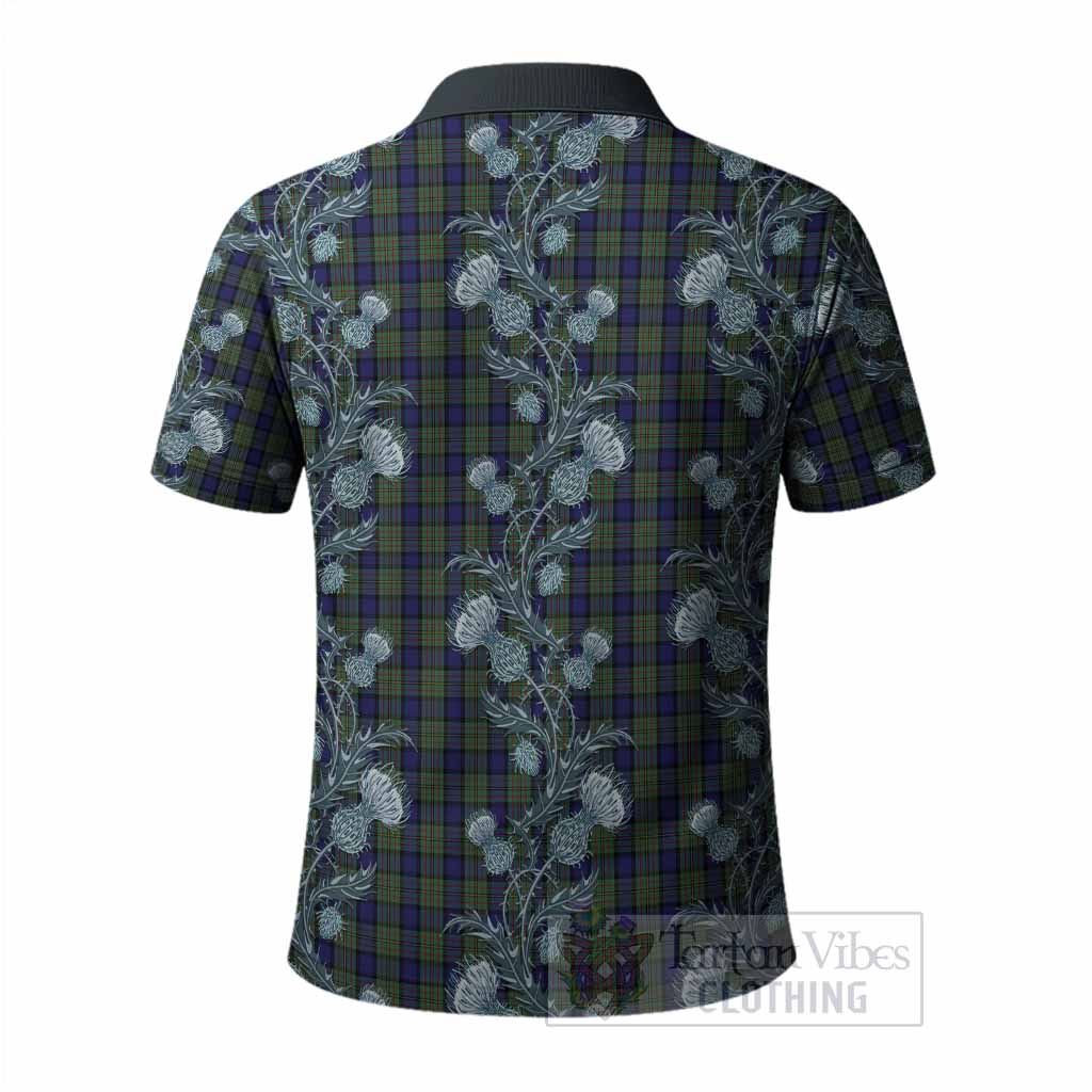 MacLaren (McLaren) Tartan Polo Shirt Seamless Scottish Thistle Flowers