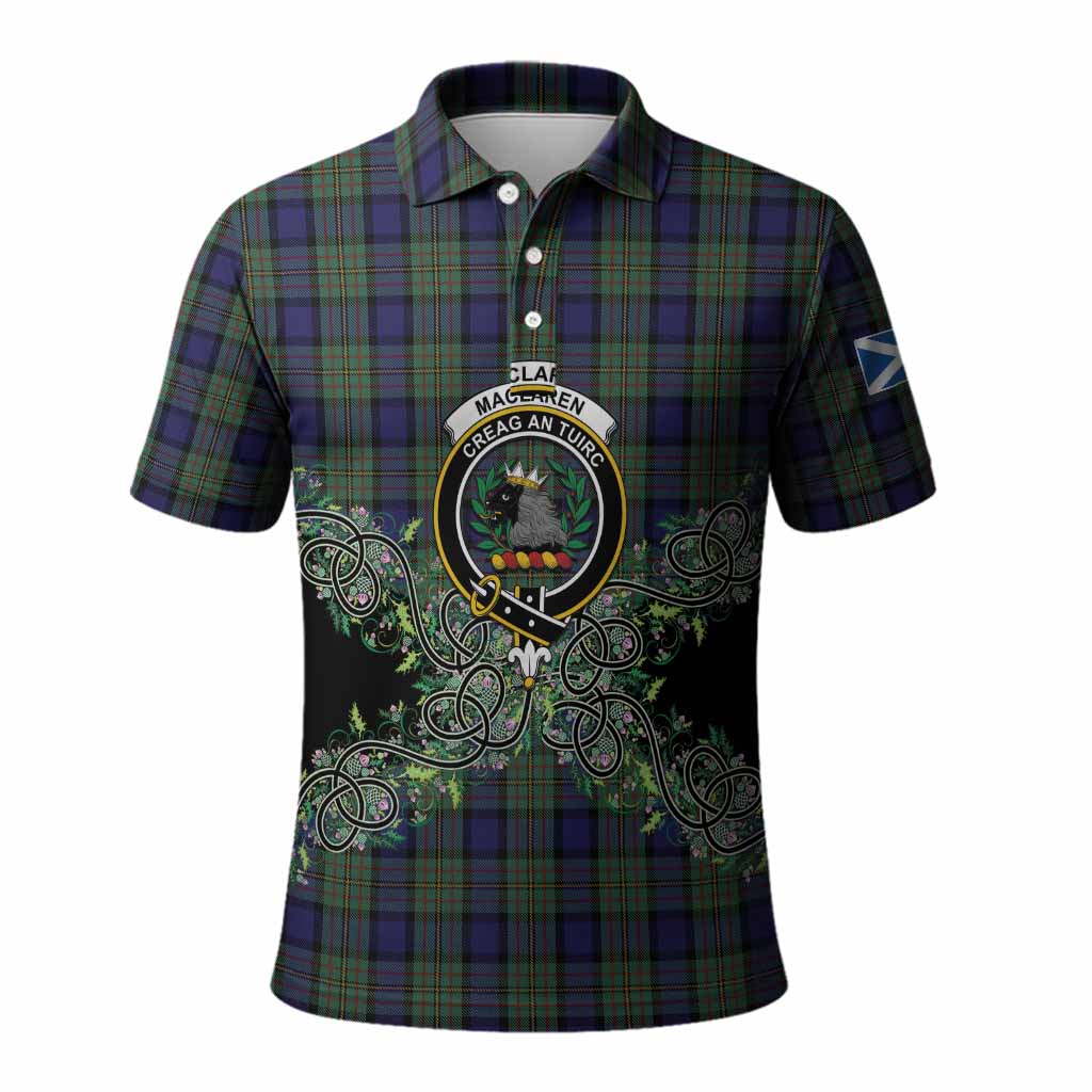 MacLaren (McLaren) Tartan Polo Shirt Thistle Scottish Spirit