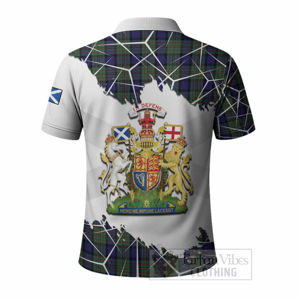 MacLaren (McLaren) Tartan Polo Shirt with Family Crest and Lion Rampant Grunge Style