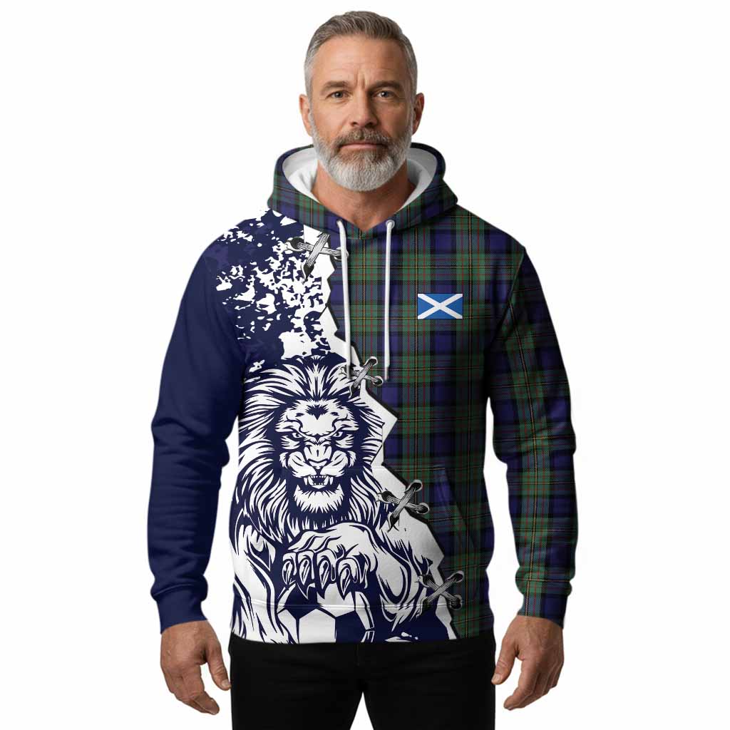 MacLaren (McLaren) Tartan Scottish Hoodie Angry Lion With Soccer Ball Style