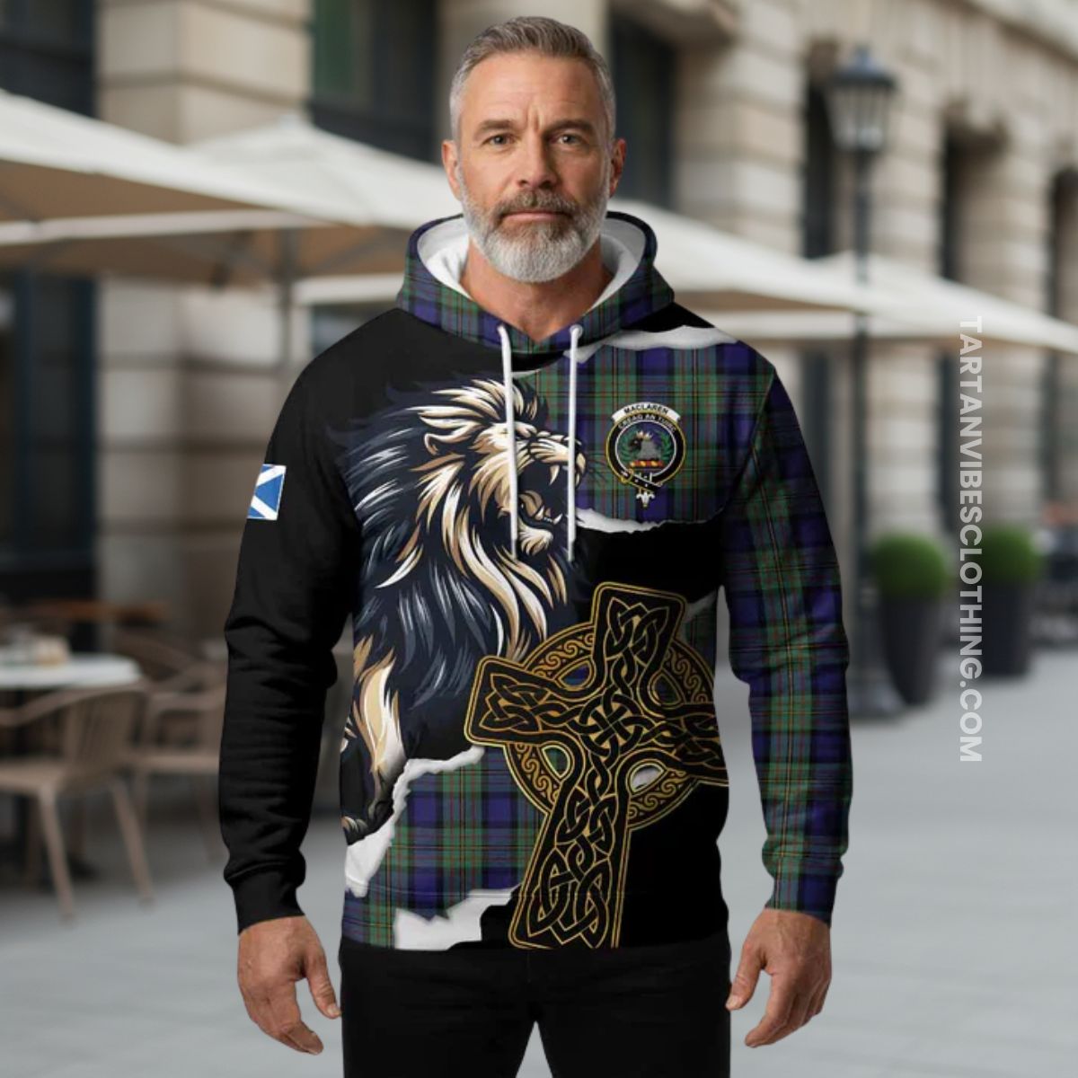 MacLaren (McLaren) Tartan Scottish Hoodie Lion Celtic Heritage