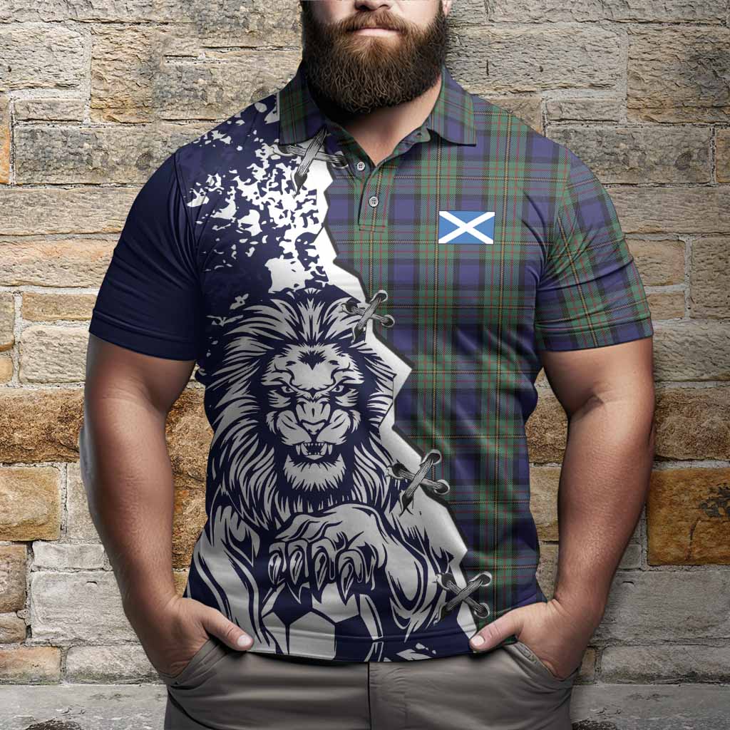 MacLaren (McLaren) Tartan Scottish Polo Shirt Angry Lion With Soccer Ball Style