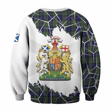 MacLaren (McLaren) Tartan Sweatshirt with Family Crest and Lion Rampant Grunge Style