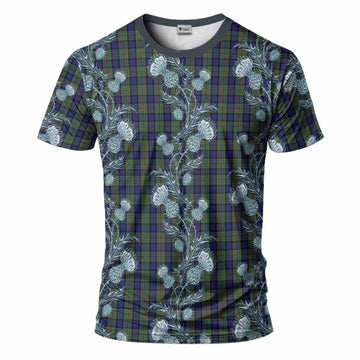 MacLaren (McLaren) Tartan T-Shirt Seamless Scottish Thistle Flowers