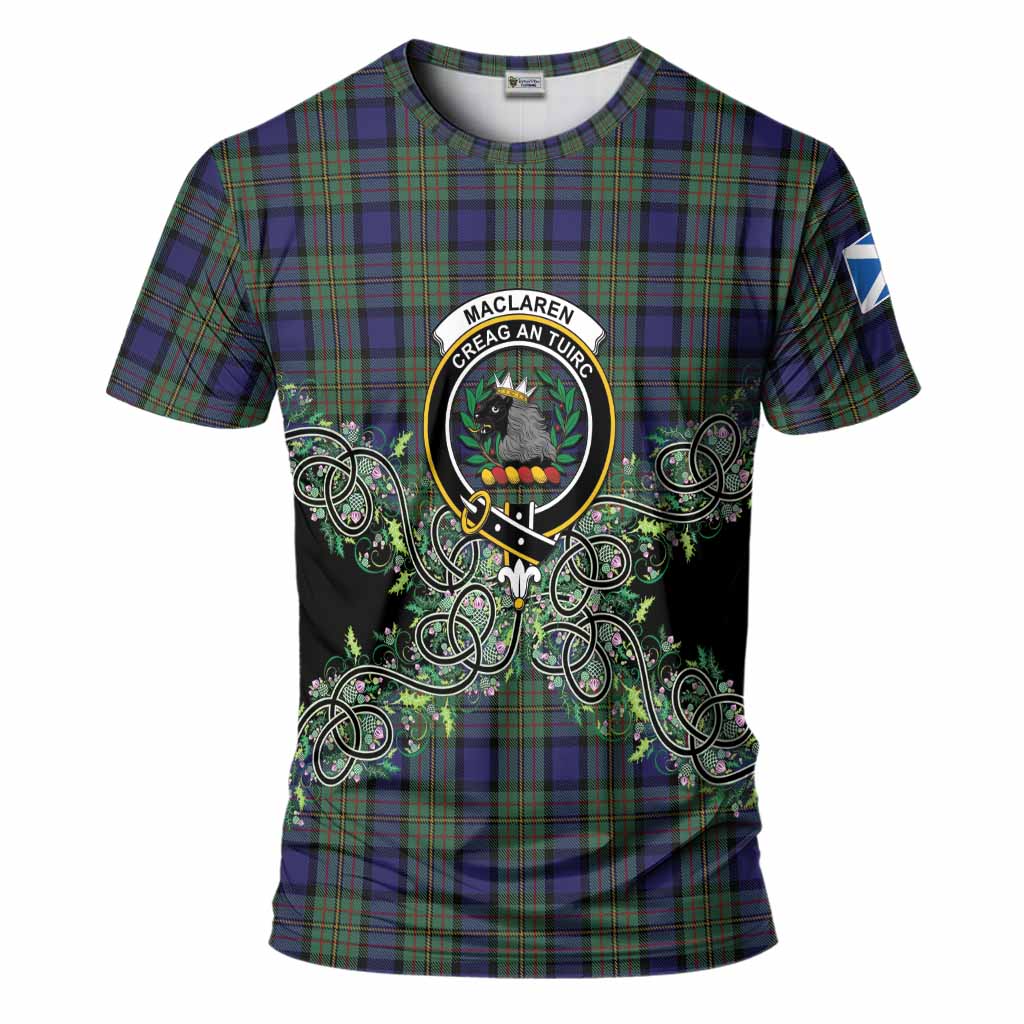 MacLaren (McLaren) Tartan T-Shirt Thistle Scottish Spirit
