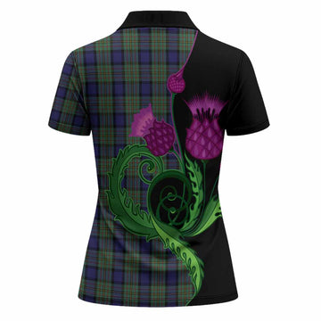MacLaren (McLaren) Tartan Women Polo Shirt Traditional Scottish Thistle