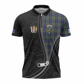 MacLaren (McLaren) Tartan Zipper Polo Shirt New Zealand Pattern Unique Zipper Stylized