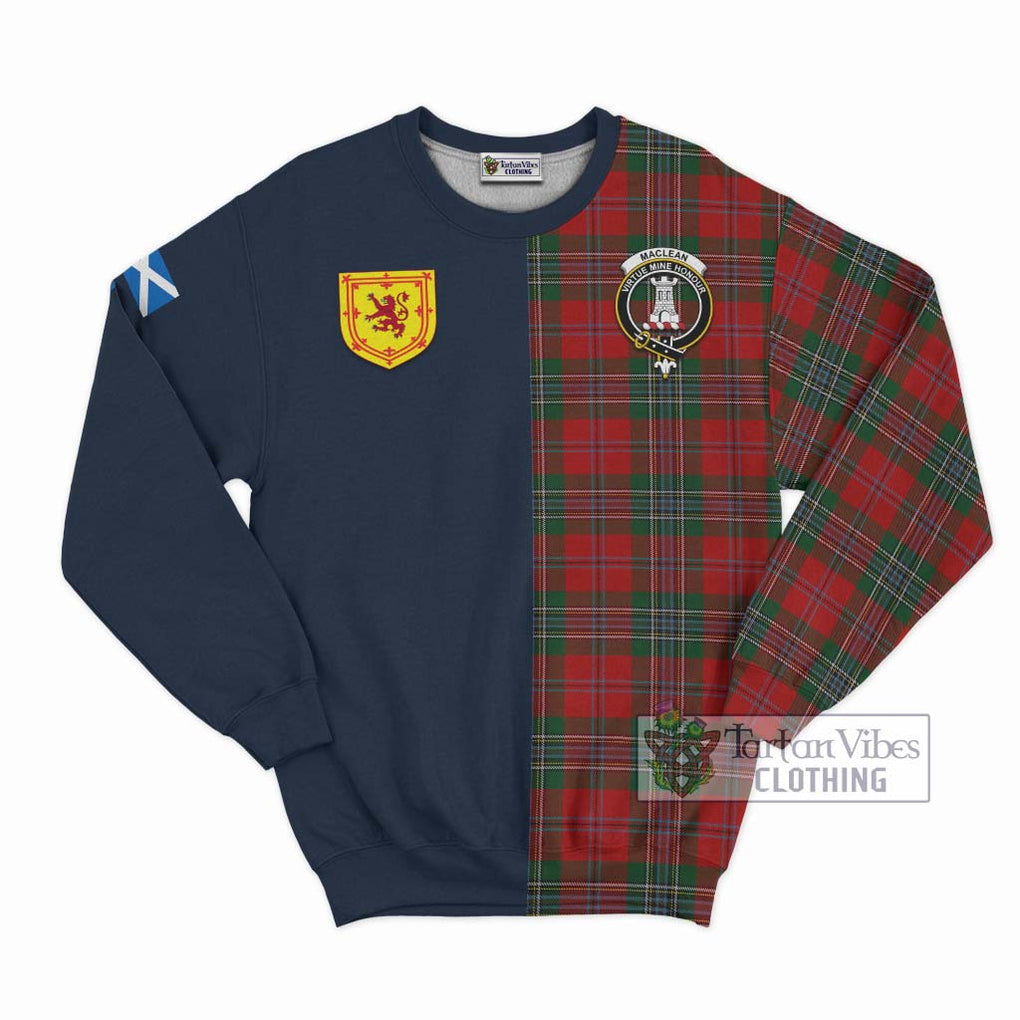 Tartan Vibes Clothing MacLean Tartan Sweatshirt with Scottish Lion Royal Arm Half Style