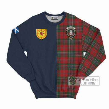 Tartan Vibes Clothing MacLean Tartan Sweatshirt with Scottish Lion Royal Arm Half Style