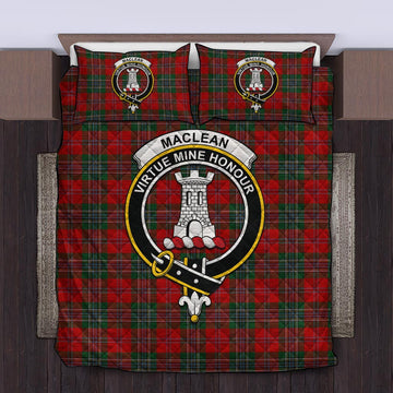 MacLean (McLean) Tartan Quilt Bed Set with Family Crest