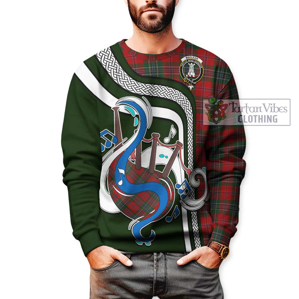 Tartan Vibes Clothing MacLean Tartan Sweatshirt with Epic Bagpipe Style