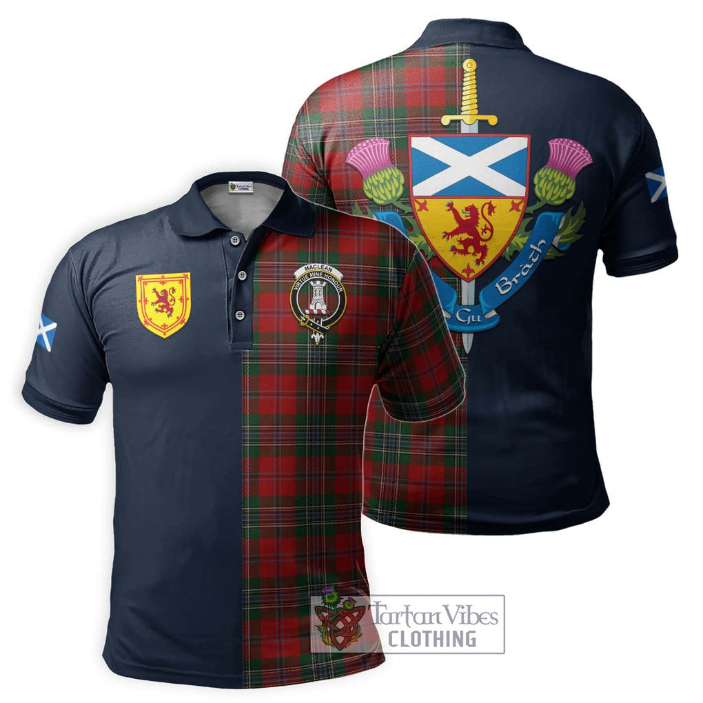 MacLean (McLean) Tartan Polo Shirt Alba with Scottish Lion Royal Arm Half Style Kid - Tartan Vibes Clothing