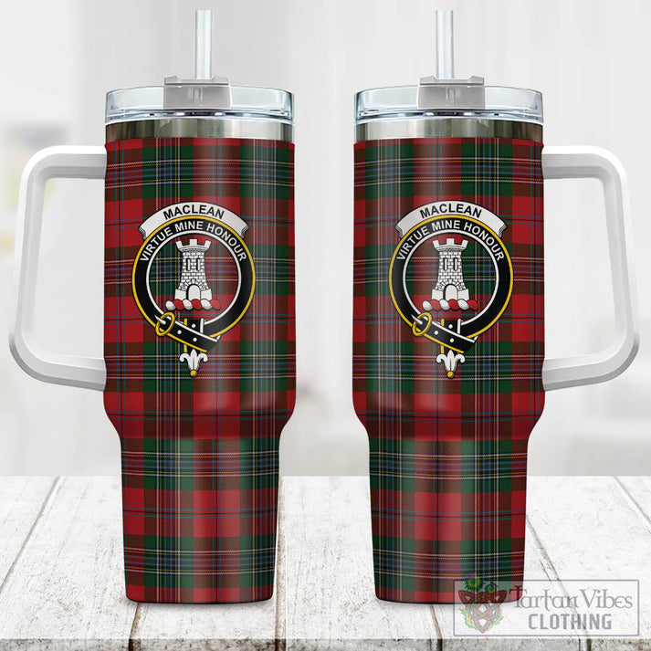MacLean (McLean) Tartan Tumbler with Handle with Family Crest