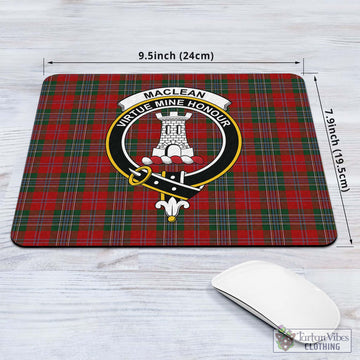 Tartan Vibes Clothing MacLean Tartan Mouse Pad with Family Crest