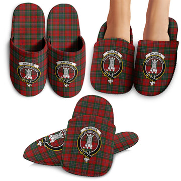 MacLean (McLean) Tartan Home Slippers with Family Crest