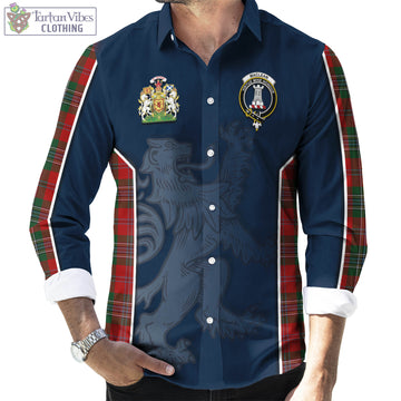 Tartan Vibes Clothing MacLean Tartan Long Sleeve Button Up Shirt with Family Crest and Lion Rampant Vibes Sport Style