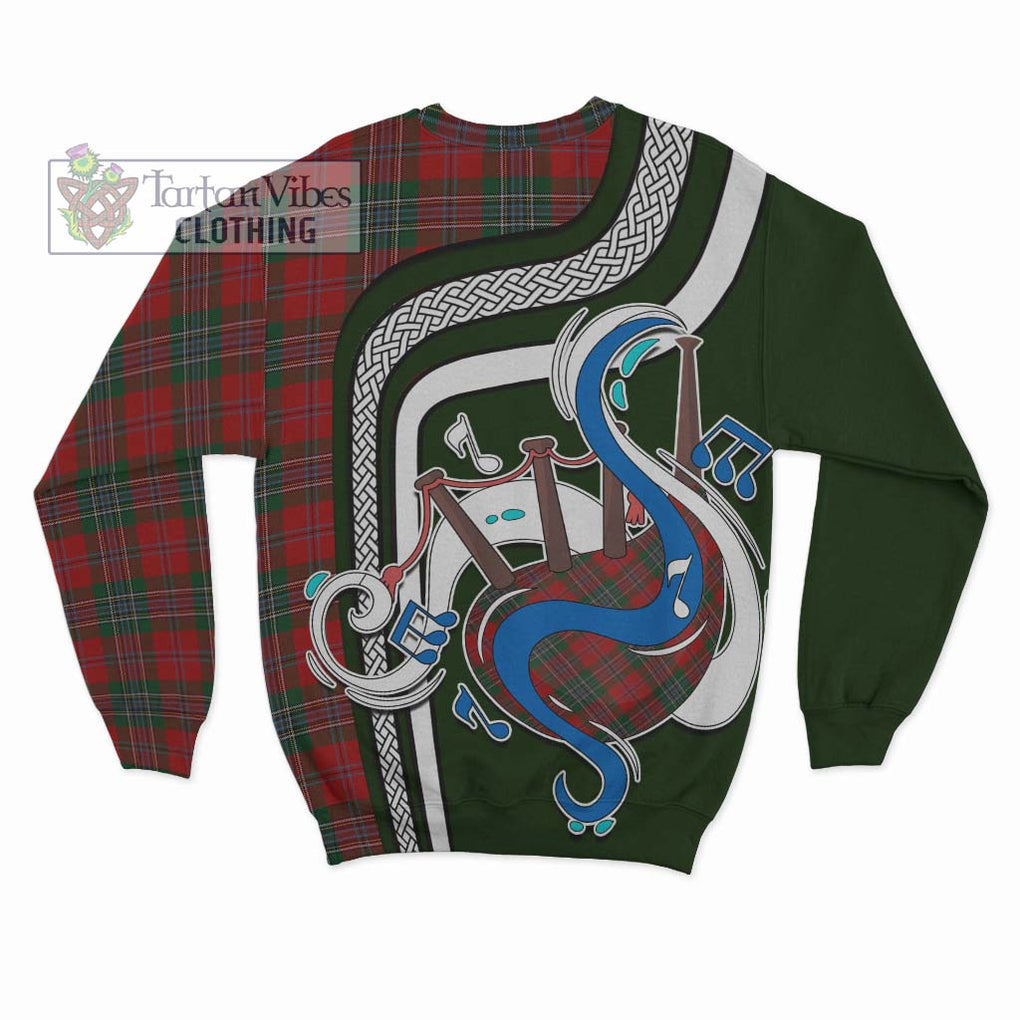 Tartan Vibes Clothing MacLean Tartan Sweatshirt with Epic Bagpipe Style