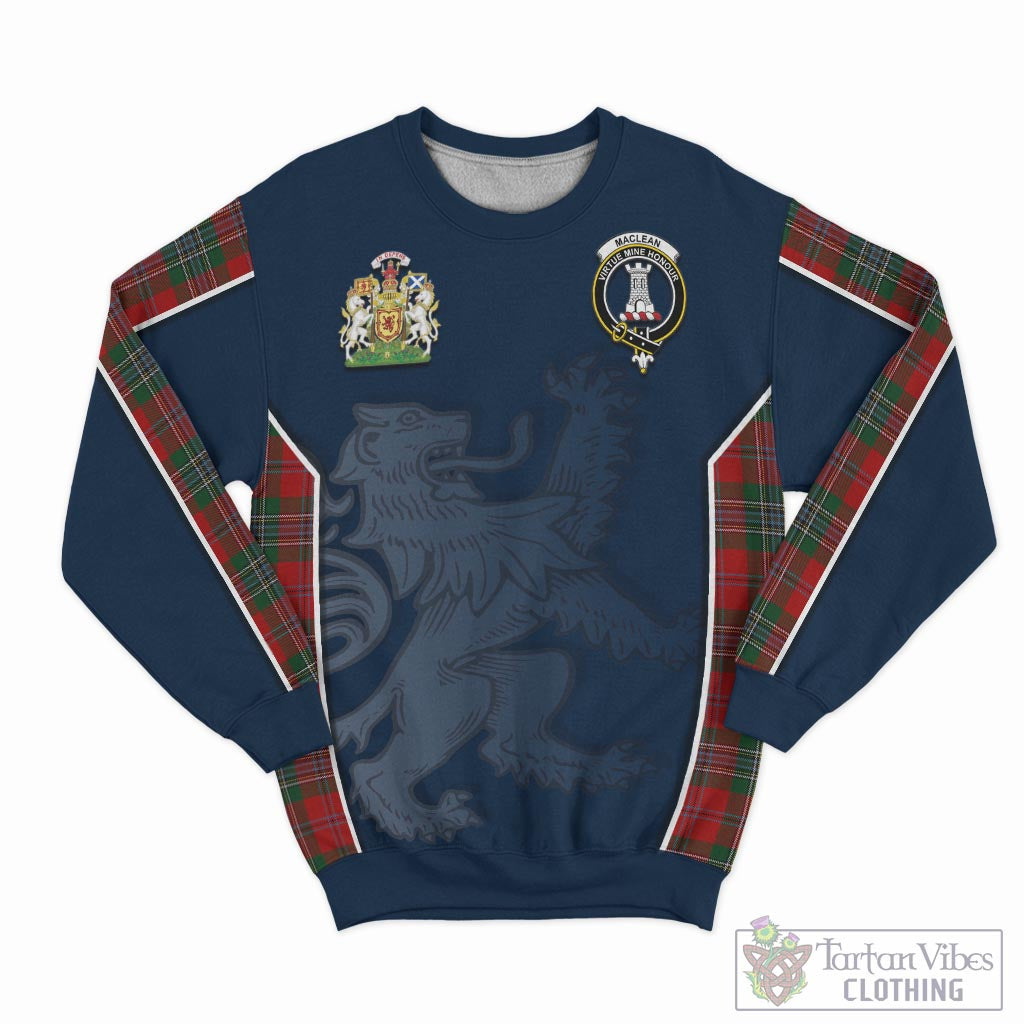 Tartan Vibes Clothing MacLean Tartan Sweater with Family Crest and Lion Rampant Vibes Sport Style