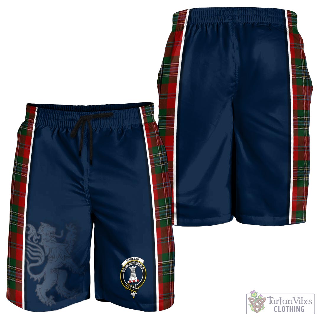 Tartan Vibes Clothing MacLean Tartan Men's Shorts with Family Crest and Lion Rampant Vibes Sport Style
