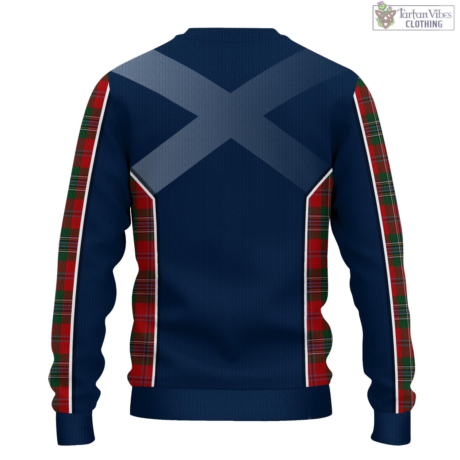 Tartan Vibes Clothing MacLean Tartan Knitted Sweatshirt with Family Crest and Scottish Thistle Vibes Sport Style