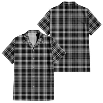 MacLean Black and White Tartan Short Sleeve Button Down Shirt