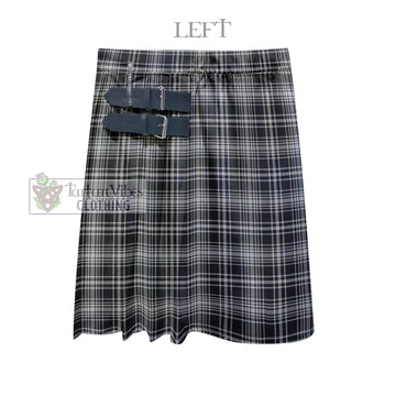 MacLean Black and White Tartan Men's Pleated Skirt - Fashion Casual Retro Scottish Kilt Style