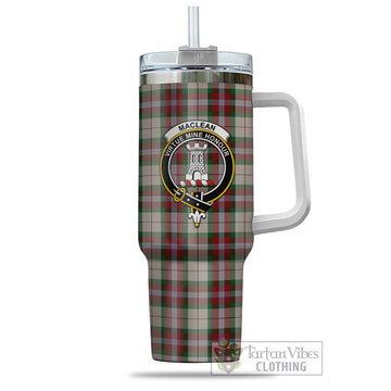 MacLean Dress Tartan and Family Crest Tumbler with Handle