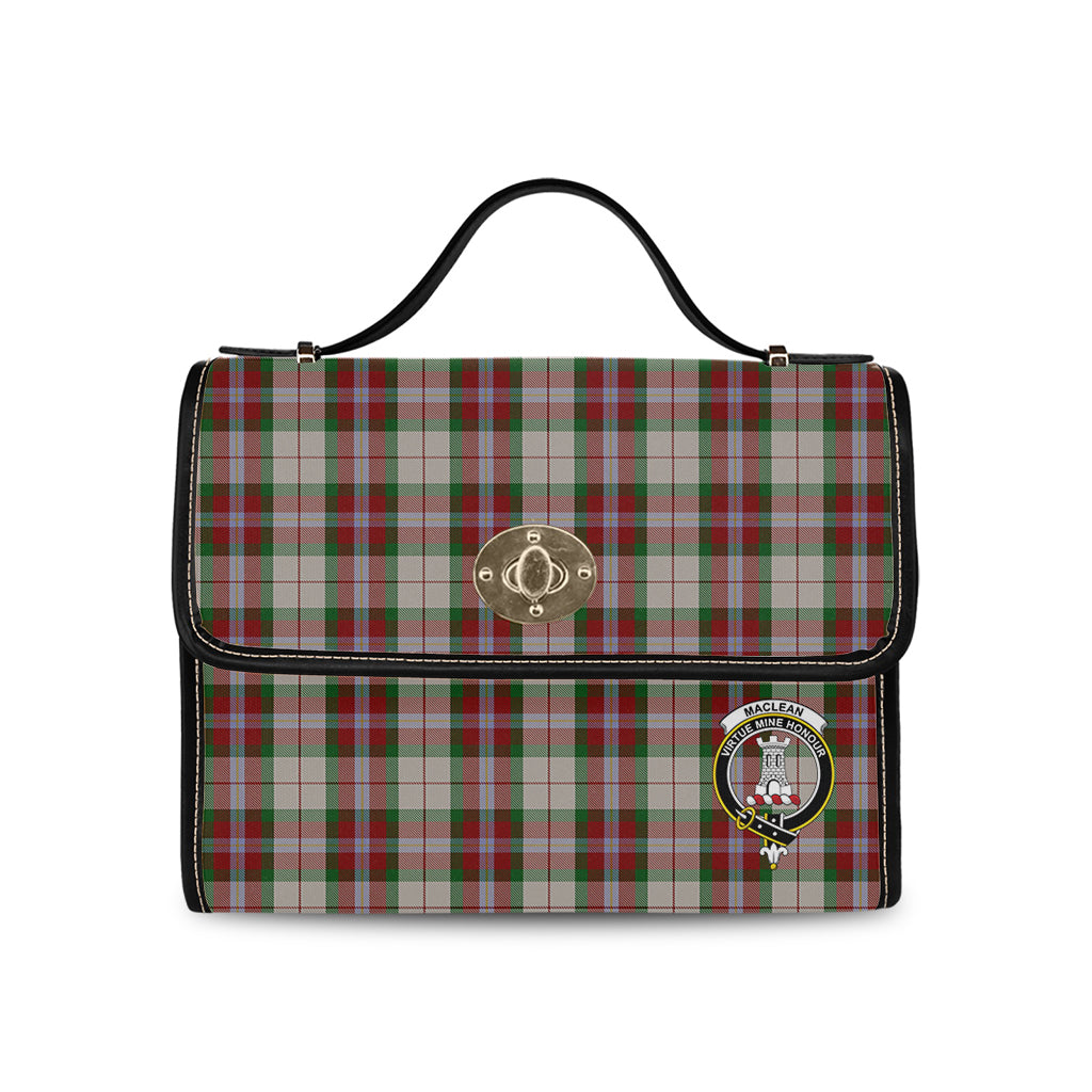 maclean-dress-tartan-leather-strap-waterproof-canvas-bag-with-family-crest
