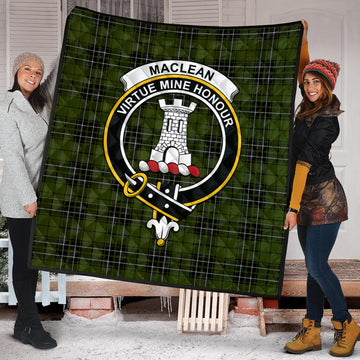 MacLean Hunting Tartan Quilt with Family Crest