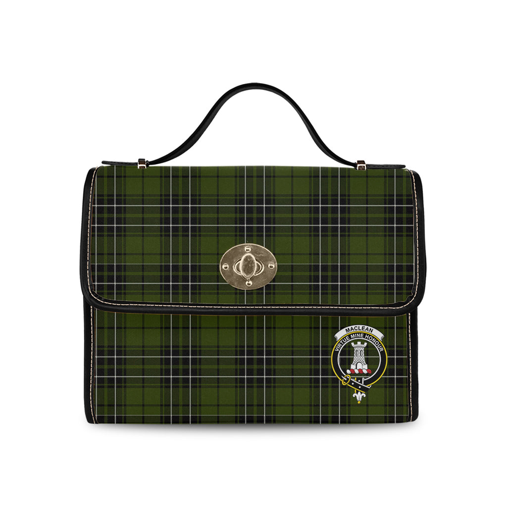maclean-hunting-tartan-leather-strap-waterproof-canvas-bag-with-family-crest