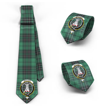 MacLean Hunting Ancient Tartan Classic Necktie with Family Crest