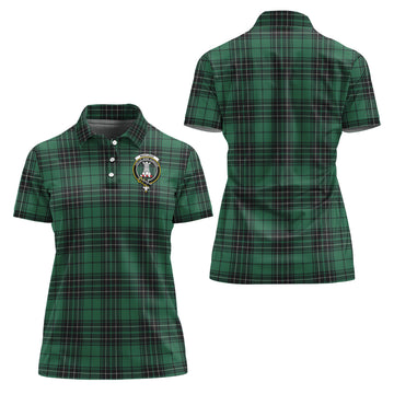 MacLean Hunting Ancient Tartan Polo Shirt with Family Crest For Women
