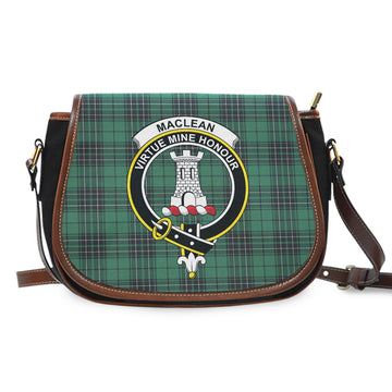 MacLean Hunting Ancient Tartan Saddle Bag with Family Crest