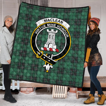 MacLean Hunting Ancient Tartan Quilt with Family Crest