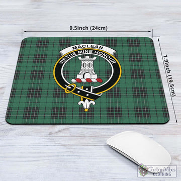 MacLean Hunting Ancient Tartan Mouse Pad with Family Crest