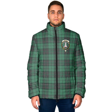 MacLean Hunting Ancient Tartan Padded Jacket with Family Crest