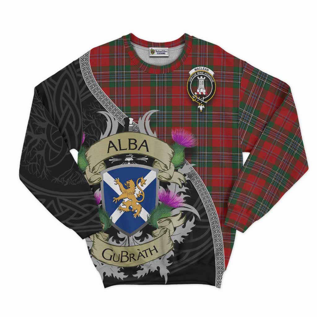 Tartan Vibes Clothing MacLean (McLean) Tartan Family Crest Sweatshirt Lion Rampant Royal Thistle Shield Celtic Inspired