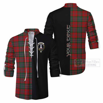 MacLean (McLean) Tartan Ghillie Kilt Shirt with Family Crest and Half Of Me Style