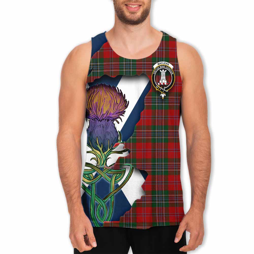 Tartan Vibes Clothing MacLean (McLean) Tartan Family Crest Men's Tank Top Scottish Thistle Celtic Inspired