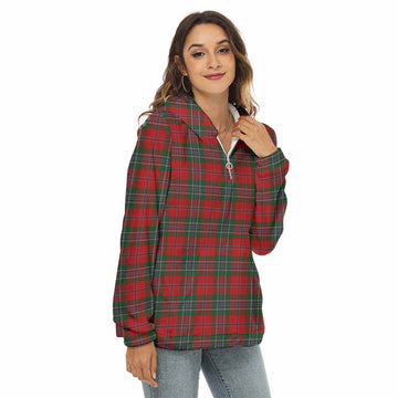MacLean (McLean) Tartan Women's Borg Fleece Hoodie with Half Zip