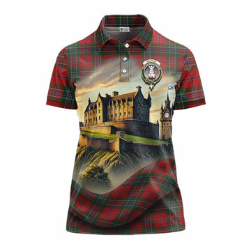Tartan Vibes Clothing MacLean (McLean) Tartan Family Crest Women's Polo Shirt with Scottish Ancient Castle Stype