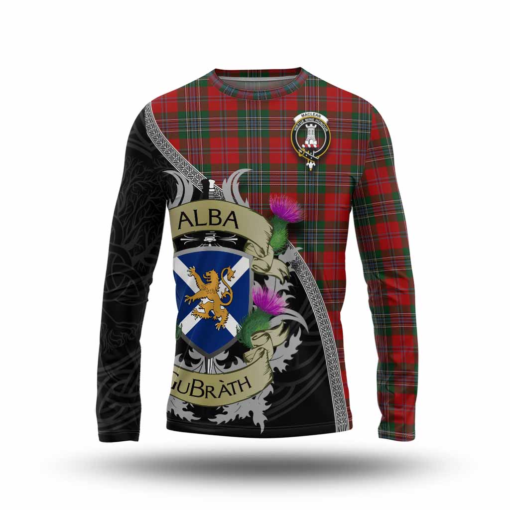Tartan Vibes Clothing MacLean (McLean) Tartan Family Crest Long Sleeve T-Shirt Lion Rampant Royal Thistle Shield Celtic Inspired