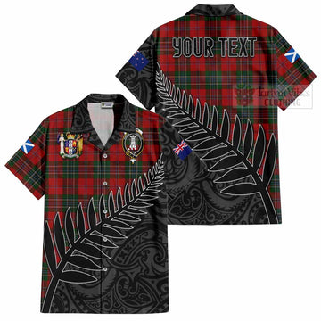 MacLean (McLean) Crest Tartan Hawaiian Shirt with New Zealand Silver Fern Half Style
