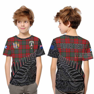 MacLean (McLean) Crest Tartan Kid T-Shirt with New Zealand Silver Fern Half Style
