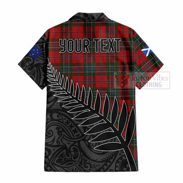 MacLean (McLean) Crest Tartan Hawaiian Shirt with New Zealand Silver Fern Half Style