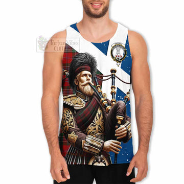 MacLean (McLean) Tartan Men's Tank Top with Family Crest Scottish Bagpiper Vibes
