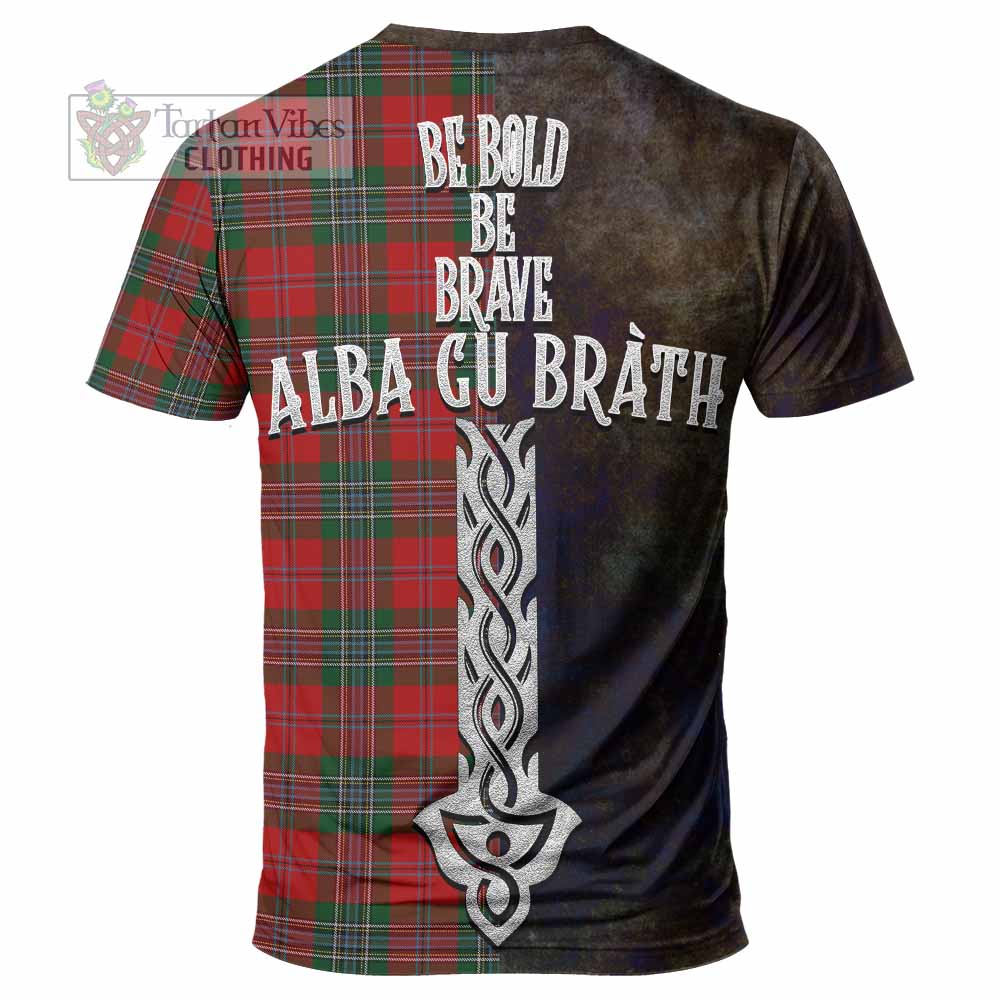 Tartan Vibes Clothing MacLean (McLean) Tartan Family Crest T-Shirt Alba Gu Brath Be Brave Lion Ancient Style