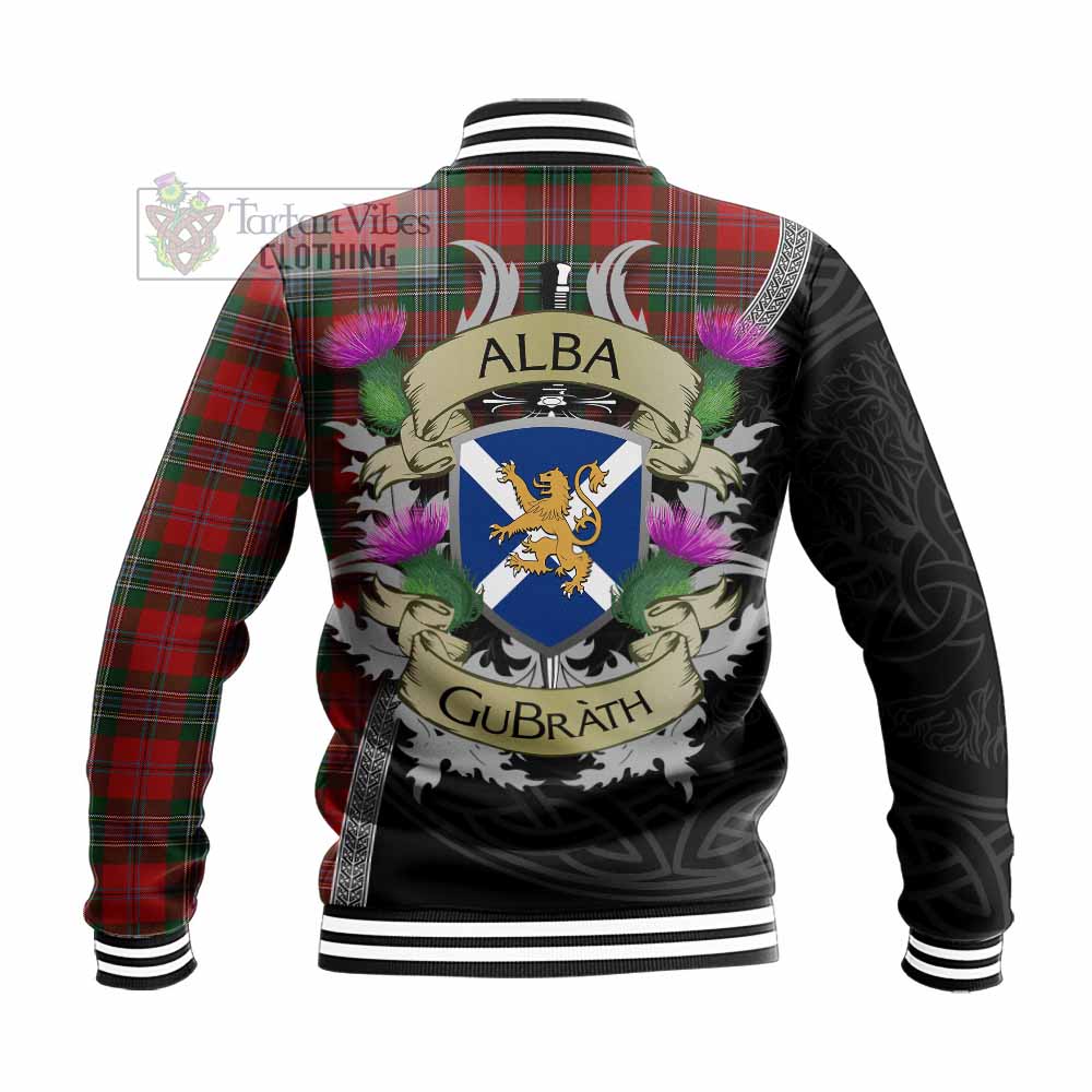 Tartan Vibes Clothing MacLean (McLean) Tartan Family Crest Baseball Jacket Lion Rampant Royal Thistle Shield Celtic Inspired
