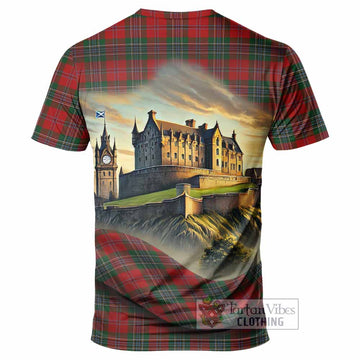 Tartan Vibes Clothing MacLean (McLean) Tartan Family Crest T-Shirt with Scottish Ancient Castle Stype