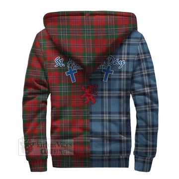 Tartan Vibes Clothing MacLean (McLean) Tartan Sherpa Hoodie Happy St. Andrew's Day Half Tartan Style
